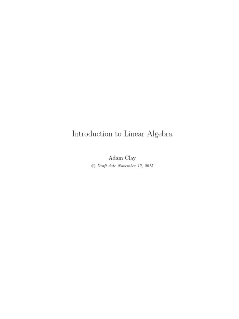 Linear Algebra Notes | PDF | Matrix (Mathematics) | Eigenvalues And Eigenvectors