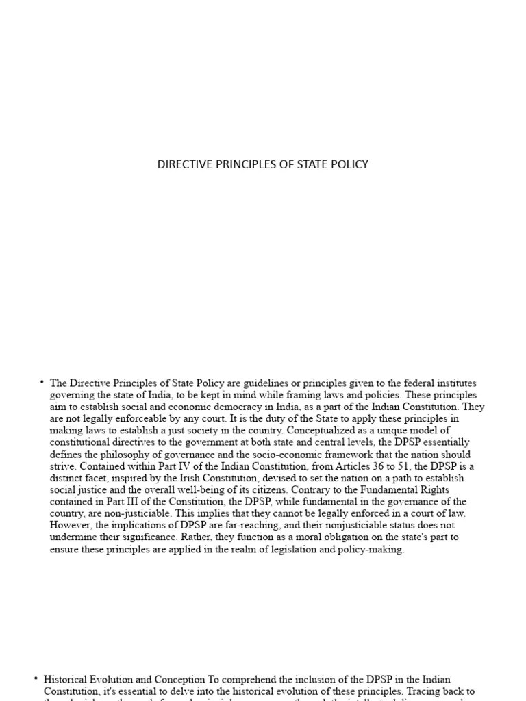 Directive Principles Of State Policy | PDF | Justice | Crime & Violence