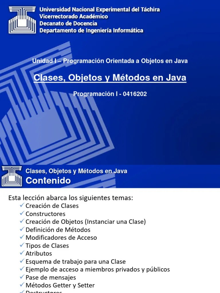 TemaI-C04 Clases, Objetos Y Métodos En Java | PDF | Objeto (informática ...