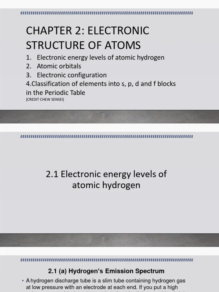 Chapter 2 Sem 1 Subtopic 2.1 | PDF | Energy Level | Electron