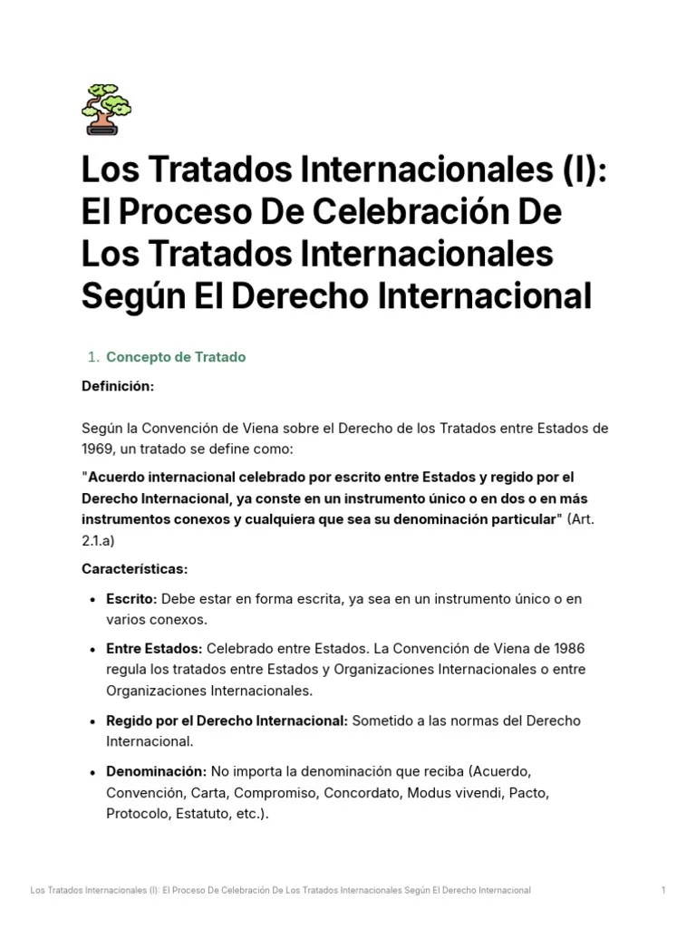 Los Tratados Internacionales (I) El Proceso De Cel | PDF | Tratado ...