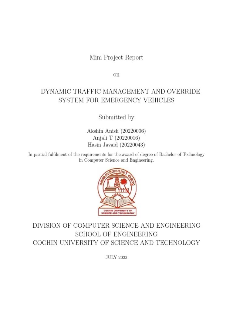 Dynamic Traffic Management And Override System For Emergency Vehicles ...