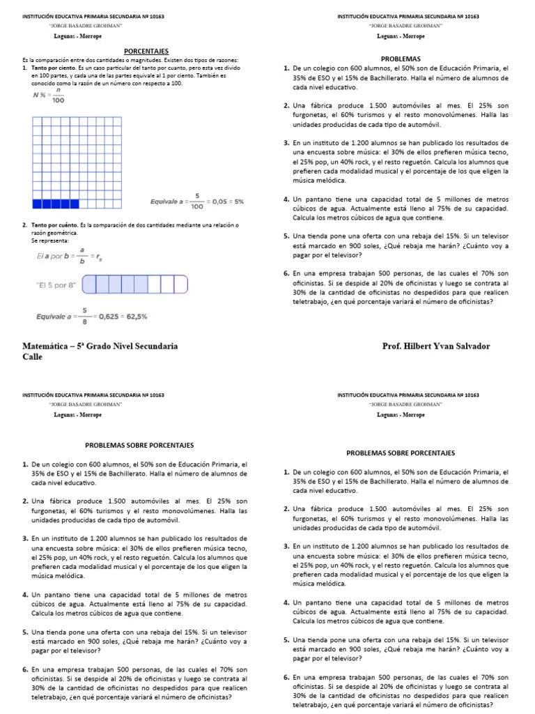 Problemas Resuelto De Porcentajes Pdf - Best City Photos in Full HD