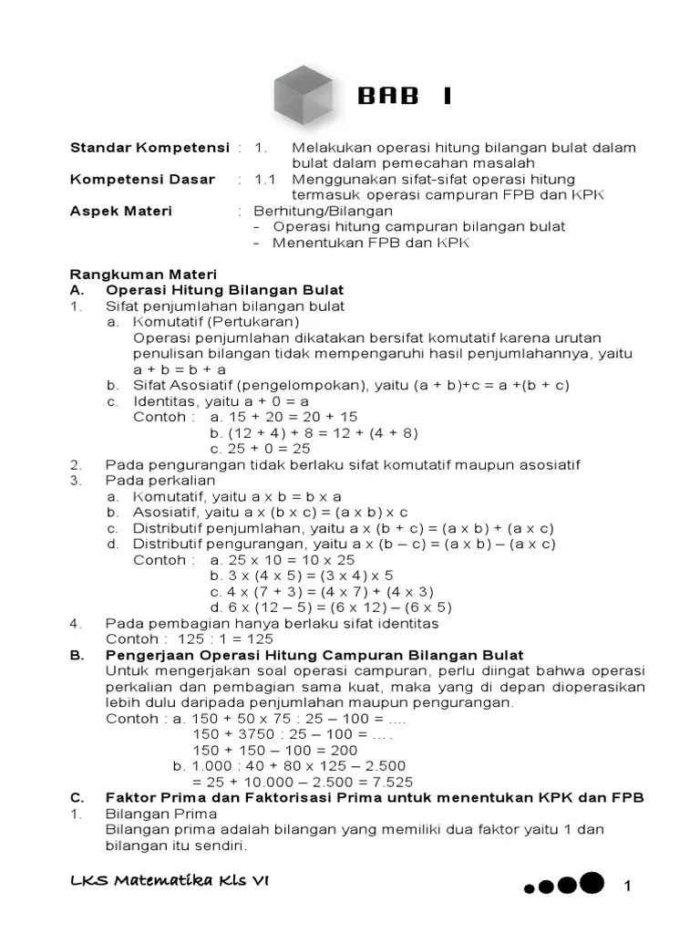 Soal matematika kelas 6 semester 1 kurikulum 2013 ini sangat lengkap dengan kunci jawaban dan pembahasannya. Contoh Soal Matematika Kelas 6 Semester 1 Bab 1