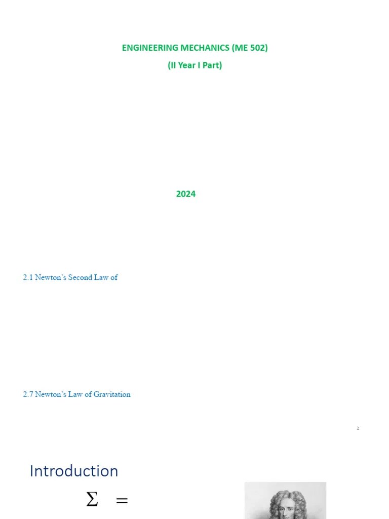 Chapter 2 Kinetics Of Particles Force Mass And Acceleration | PDF ...