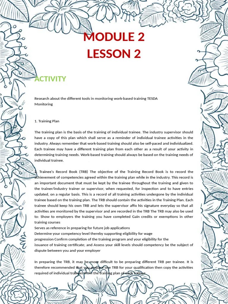 Module 2 Lesson 2 | PDF