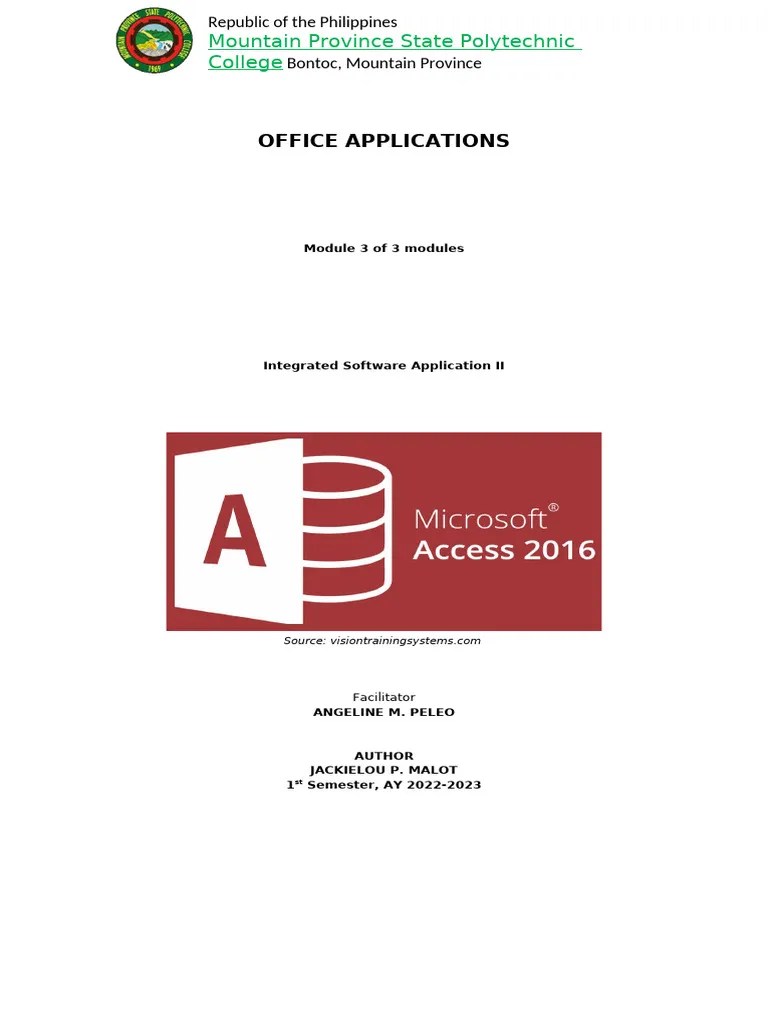 MODULE-6-ACCESS | PDF | Databases | Microsoft Access
