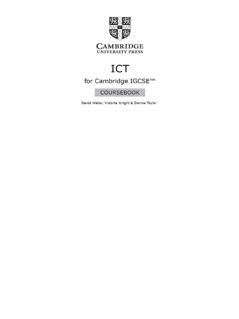 Cambridge IGCSE™ ICT Coursebook (Victoria Wright, Denise Taylor, David ...