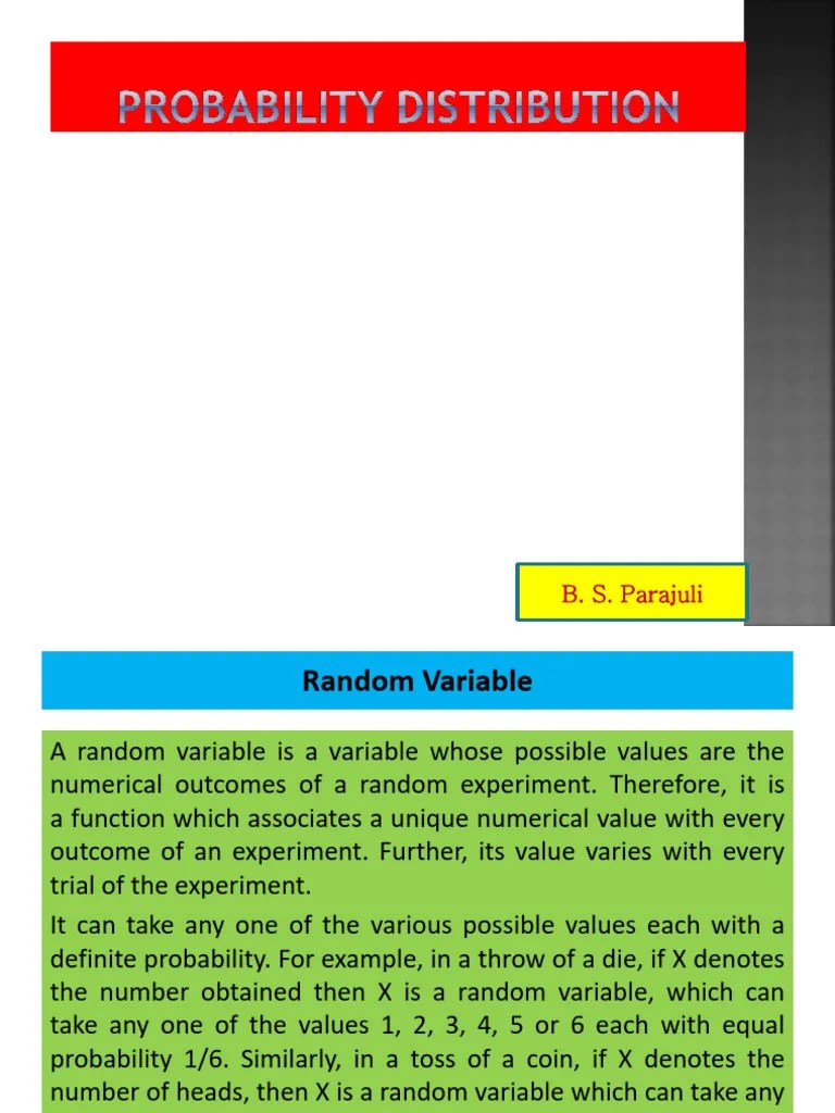 Probability Distributions. | PDF | Probability Distribution | Random ...
