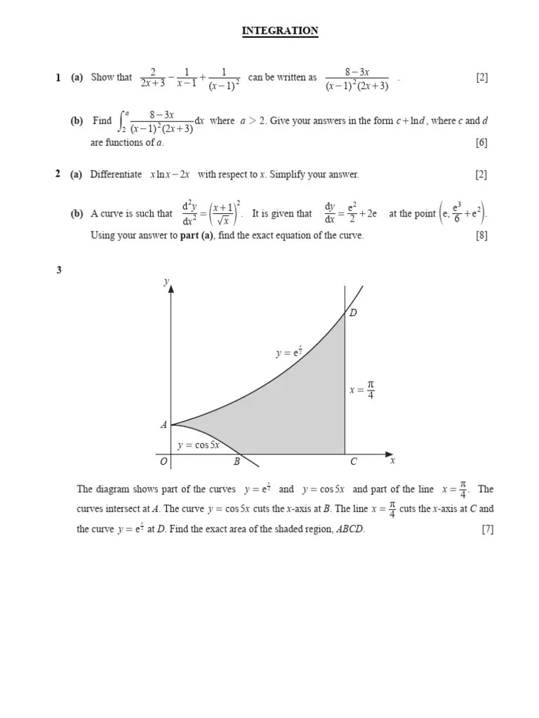 Chap 15 Integration | PDF | Cartesian Coordinate System | Line (Geometry)