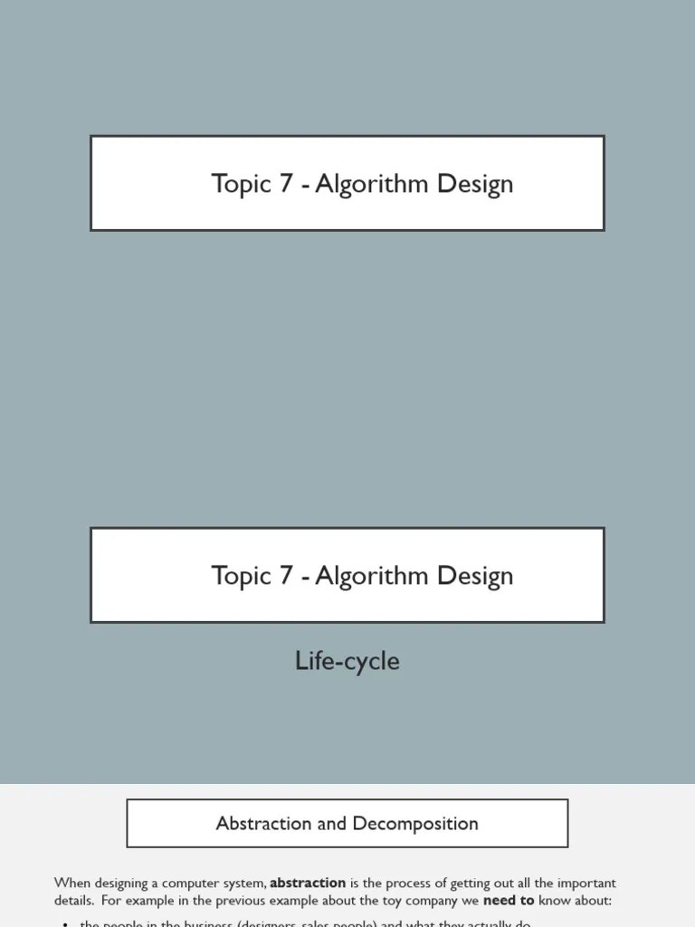 Topic 7 - Algorithm Design | PDF | Software Testing | Algorithms