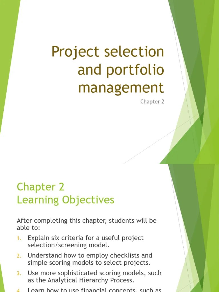 Chapter 2 Project Section And Portfolio Management | PDF