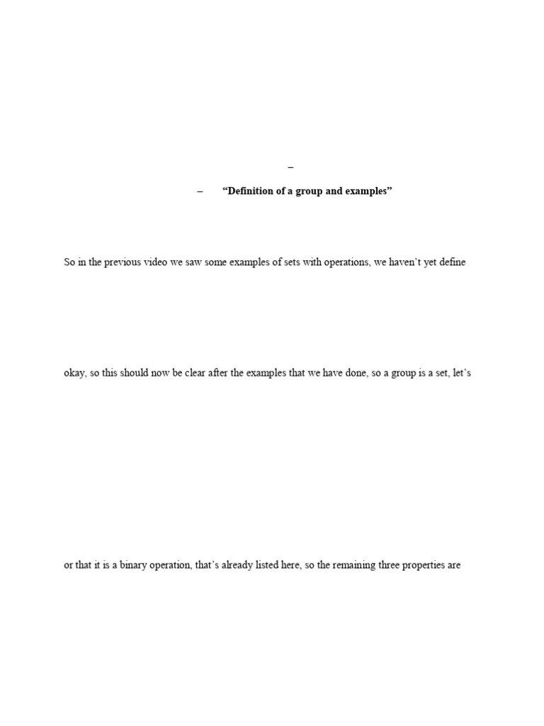 Lec2 Group Theory | PDF | Group (Mathematics) | Multiplication