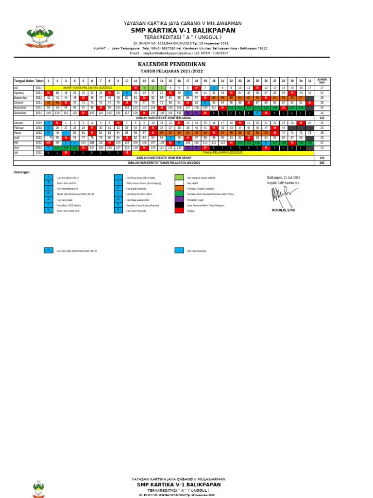 Kaldik Sekolah 2021-2022 | PDF