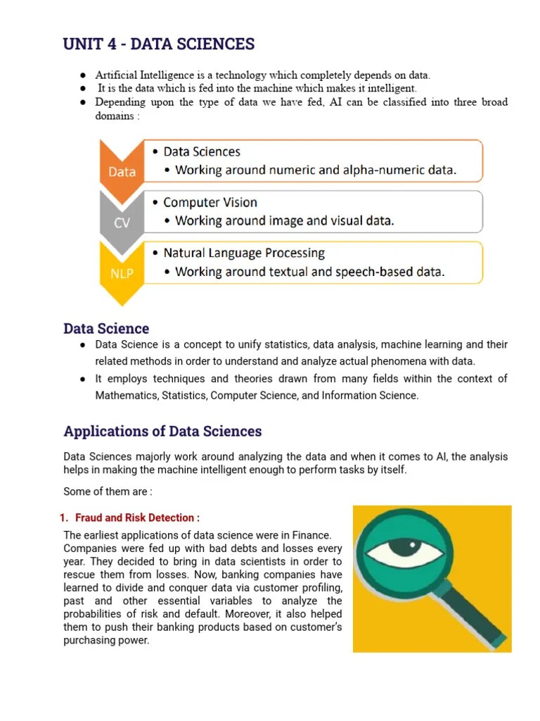 Unit 4 - Data Sciences | PDF