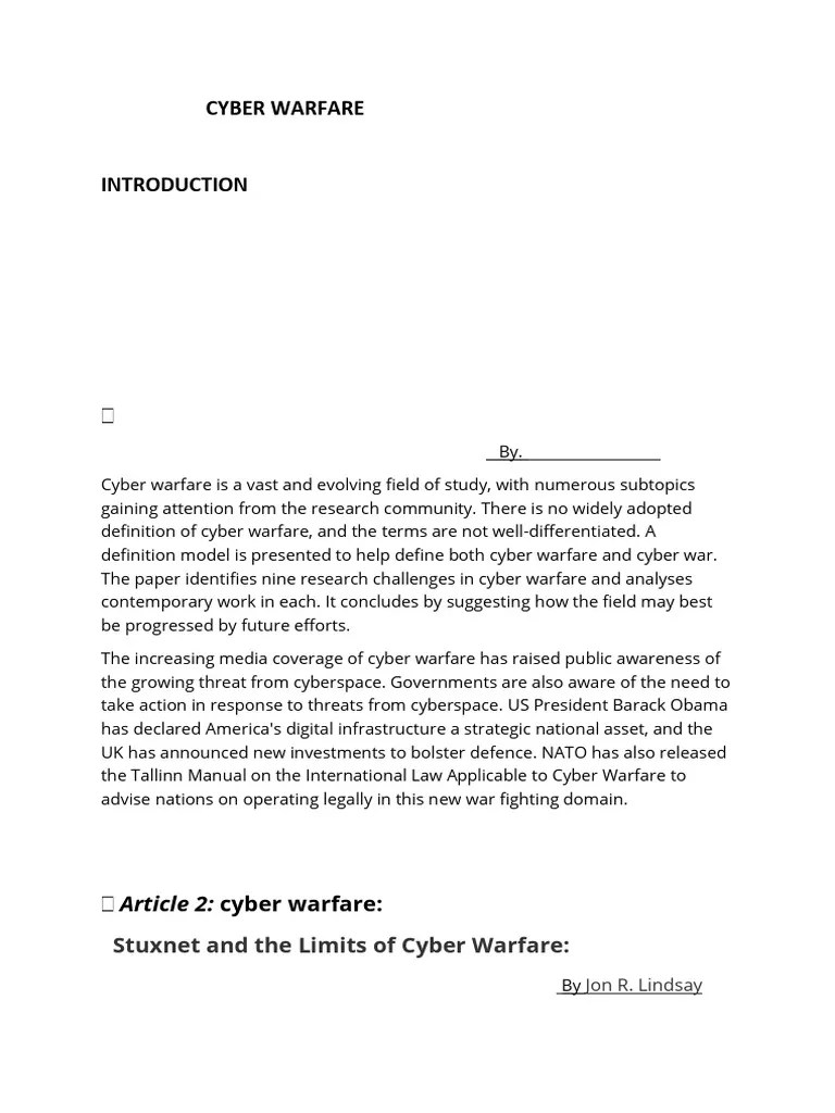 Cyber Warfare | PDF