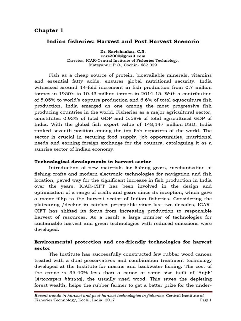 Fisheries Post-Harvest Technology | PDF