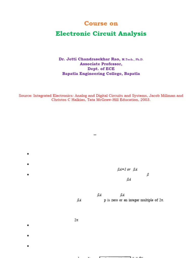Electronic Circuit Analysis Course-Part-4 | PDF