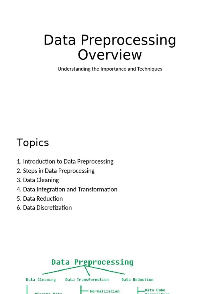 Data Preprocessing Overview | PDF