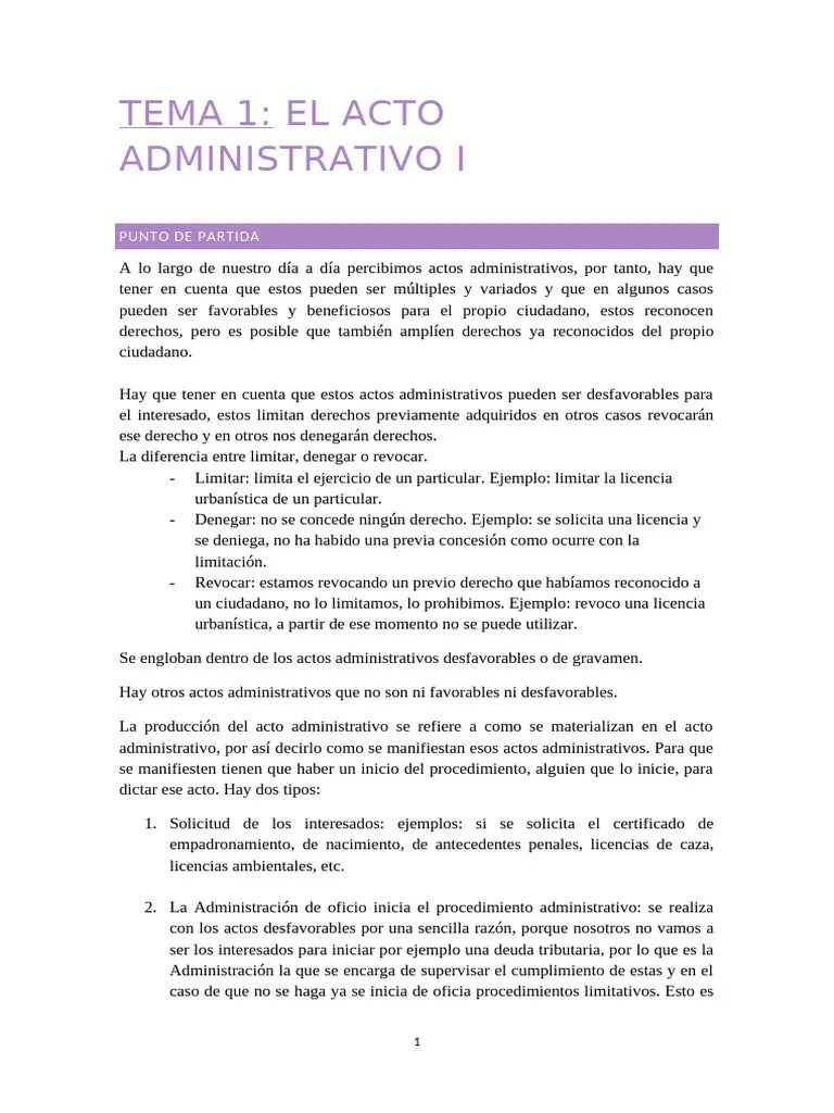 Tema 1 Derecho Administrativo Ii | PDF