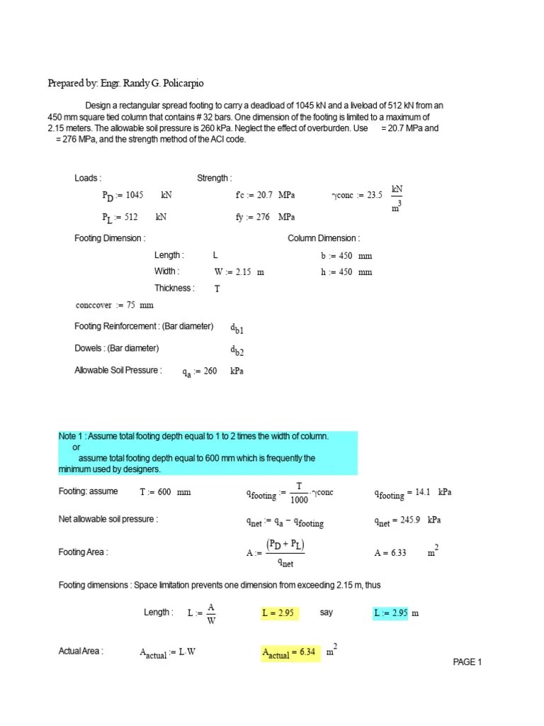 10 Rectangular Footing (Design) | PDF