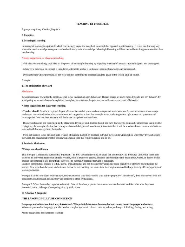 Teaching By Principles | PDF | Second Language | Learning