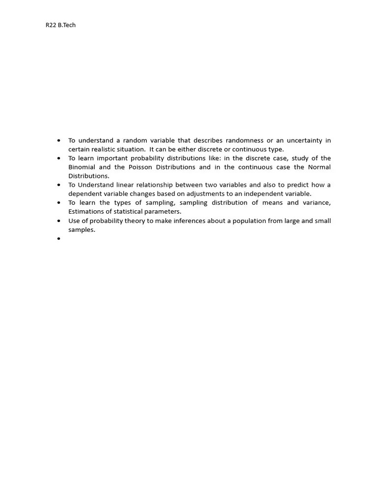 Statistical Inferences And Stochastic Process (AIML AND DS) | PDF