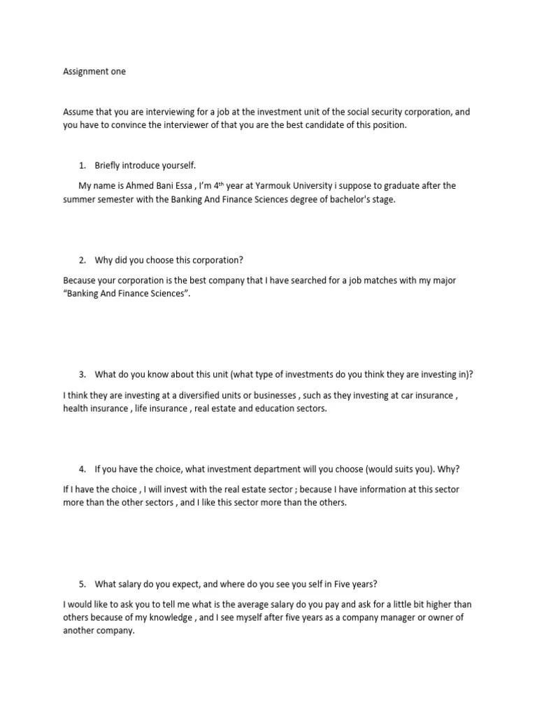 Assignment One Pdf Pdf