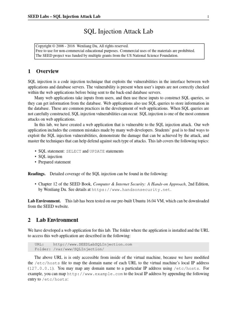 Web SQL Injection | PDF