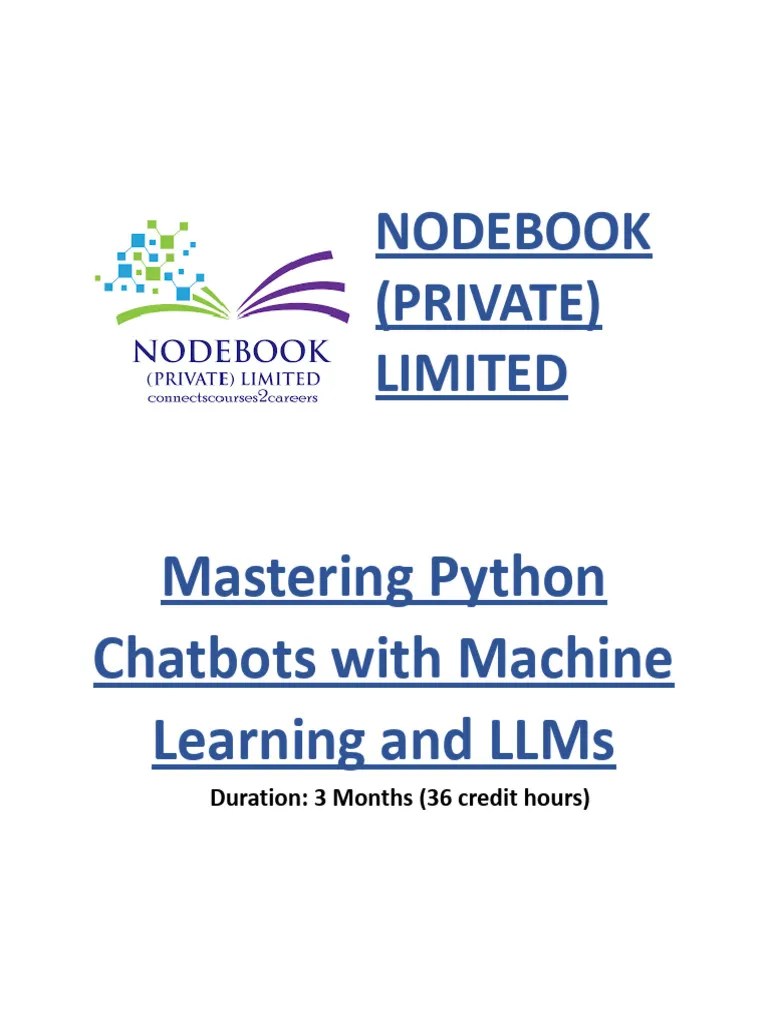 Mastering Python Chatbots With Machine Learning And LLMs | PDF
