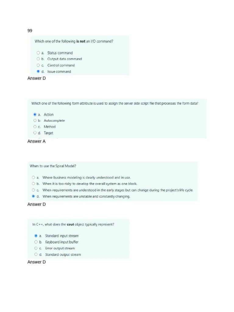Answer For Computer Science Exit Exam Sene 2016 | PDF