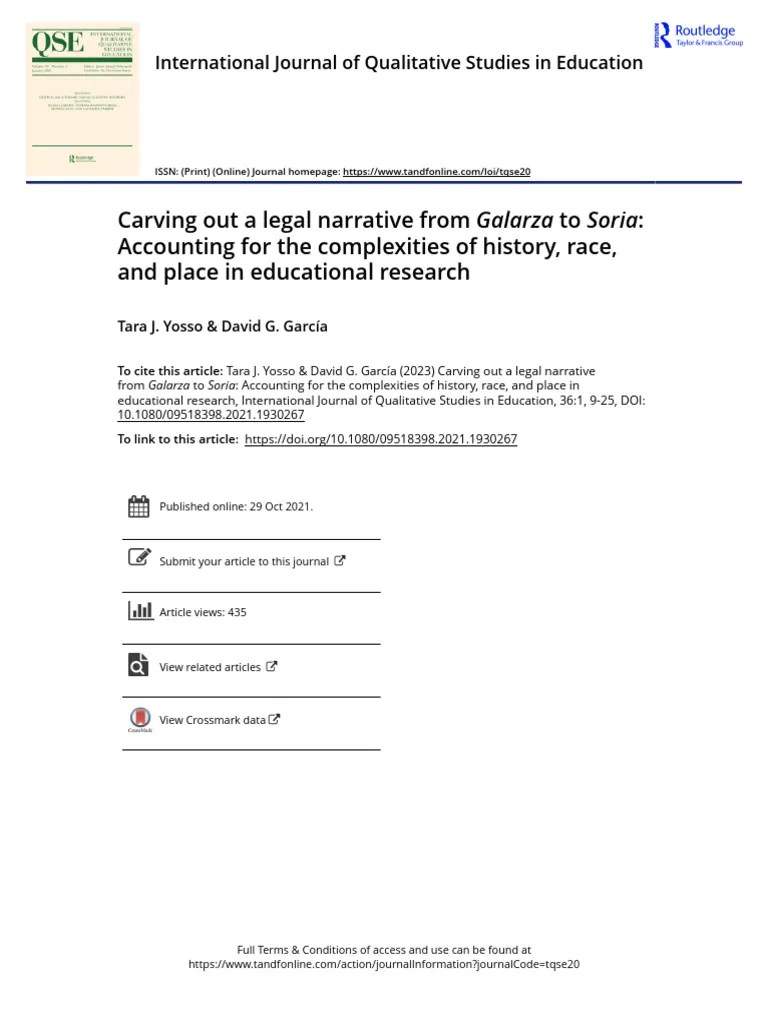 Carving out a legal narrative from galarza to soria accounting for the complexities of history
