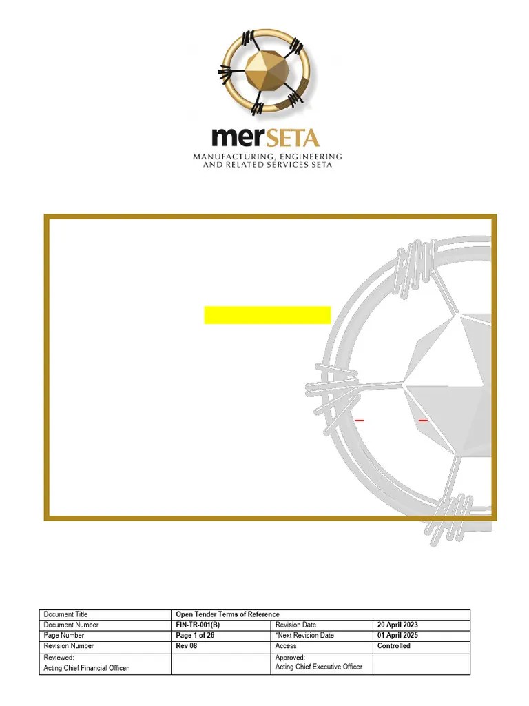FIN-TR-001 (B) Open Tenders Terms Of Reference (Next Revision Date 01 ...
