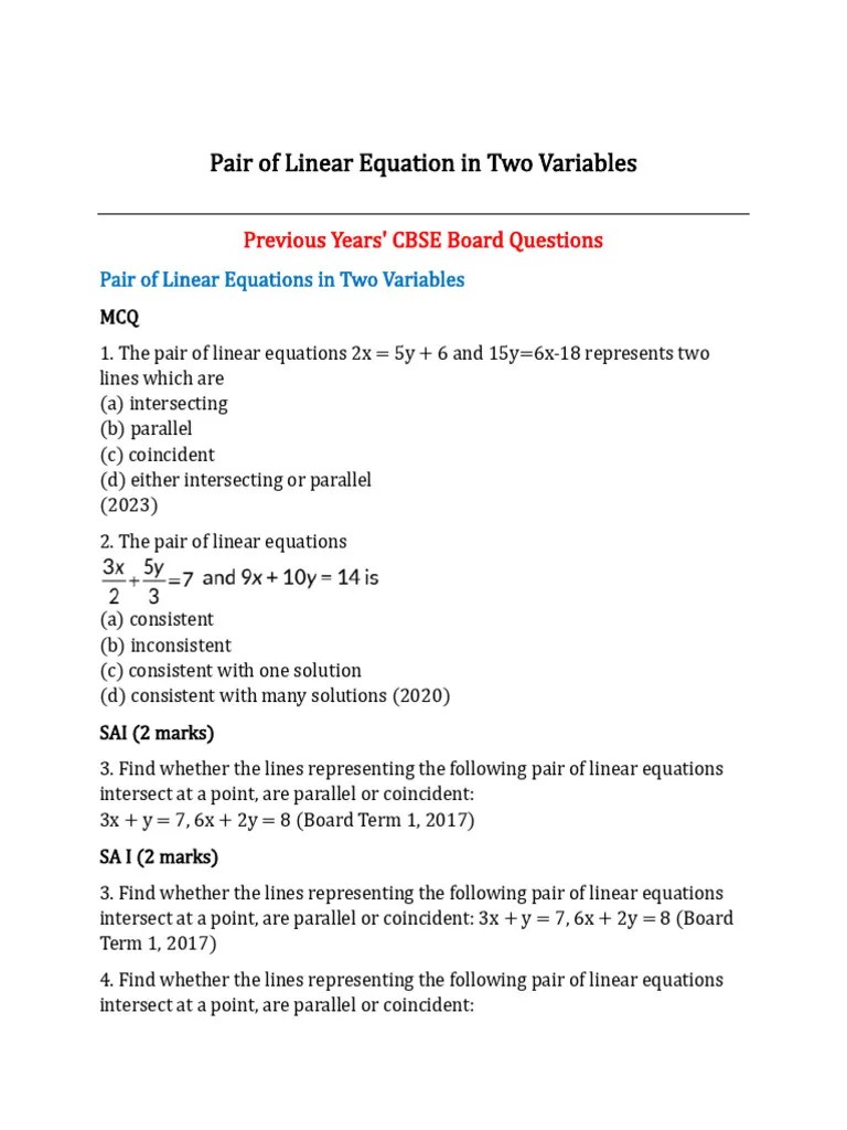 Linear Equation | PDF