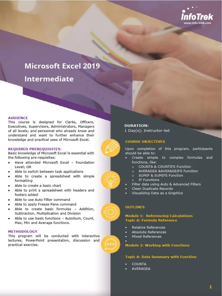 Microsoft Excel Intermediate | PDF