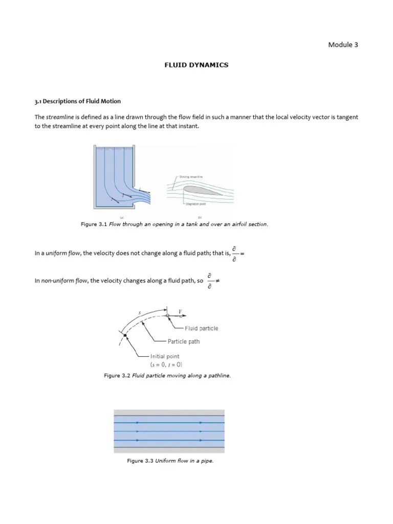 Module 3 Fundamentals Of Fluid Flow | PDF | Fluid Dynamics | Flow Measurement