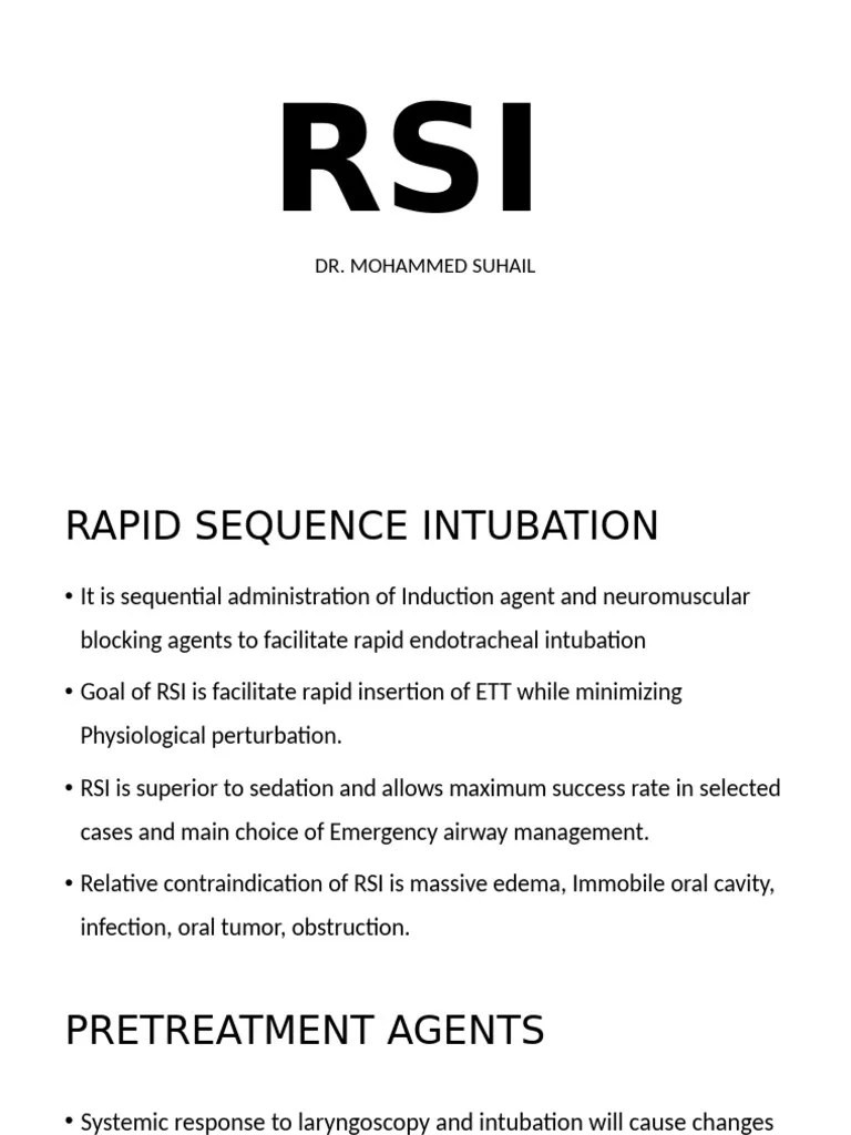 Rapid Sequence Intubation | PDF