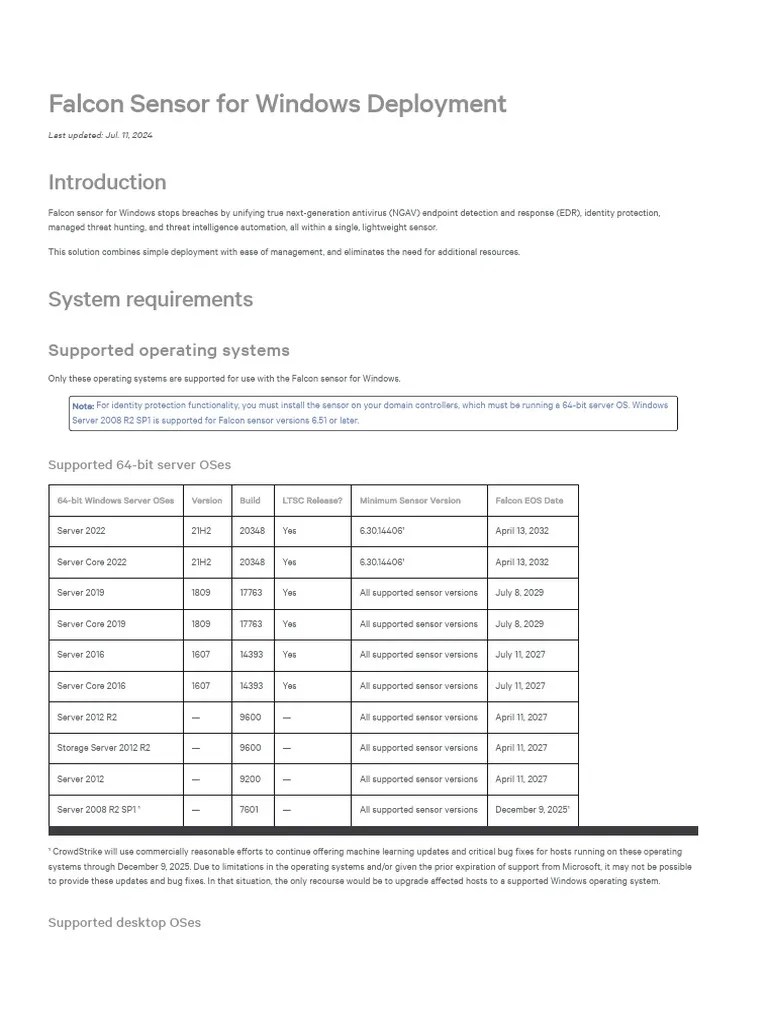 Falcon Sensor For Windows - Windows - Sensor Deployment And Maintenance - Documentation ...