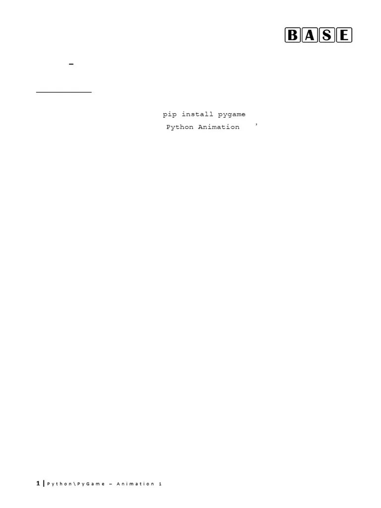 BASE Python - Pygame - Animation 1 | PDF