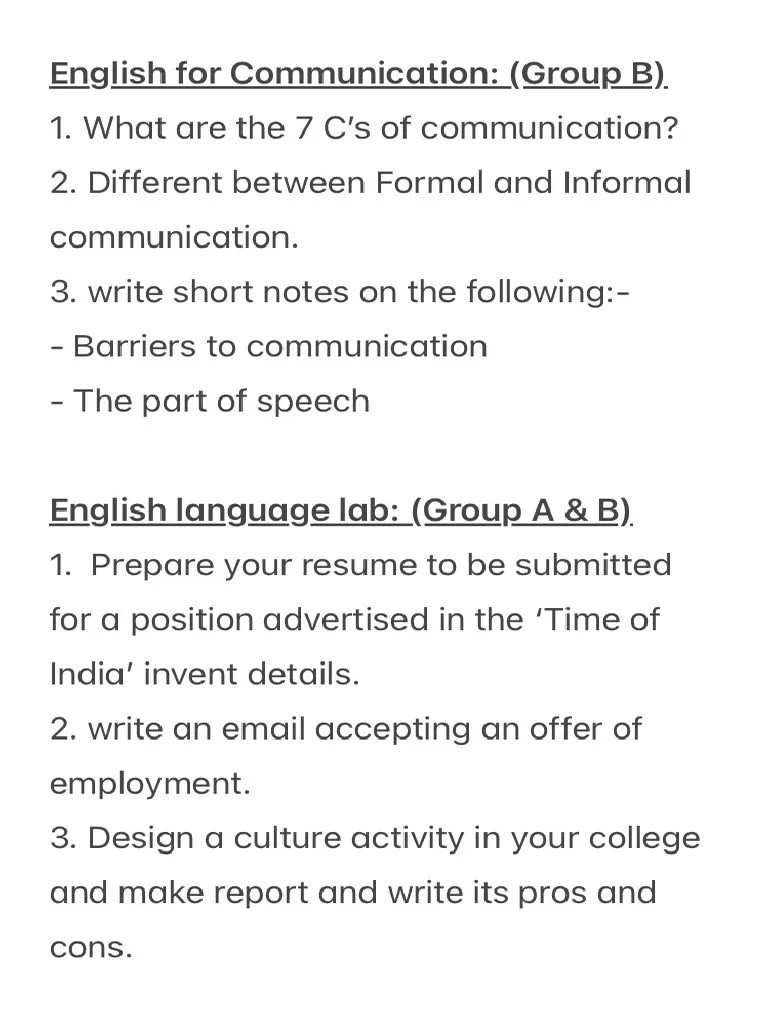 English For Communication & English Language Lab | PDF