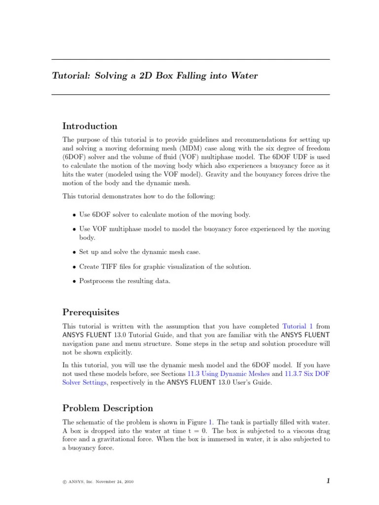 Tutorial Solving A 2D Box Falling Into W | PDF