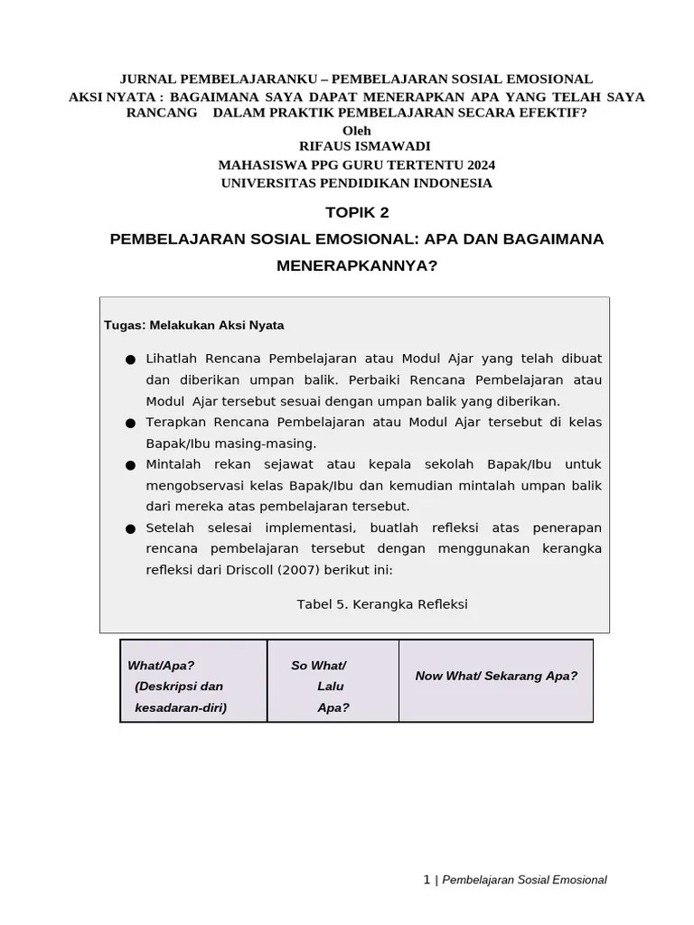 Jurnal Pembelajaran 2 (Modul PSE) - Pengalaman Bermakna LOLOS VALIDASI | PDF