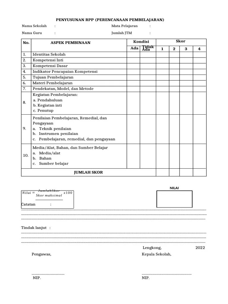 Instrumen Pengukuran Kinerja Guru 3 Pdf