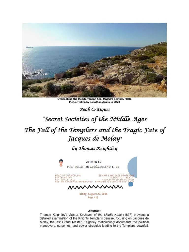 Book Critique Thomas Keightley's Secret Societies Of The Middle Ages ...