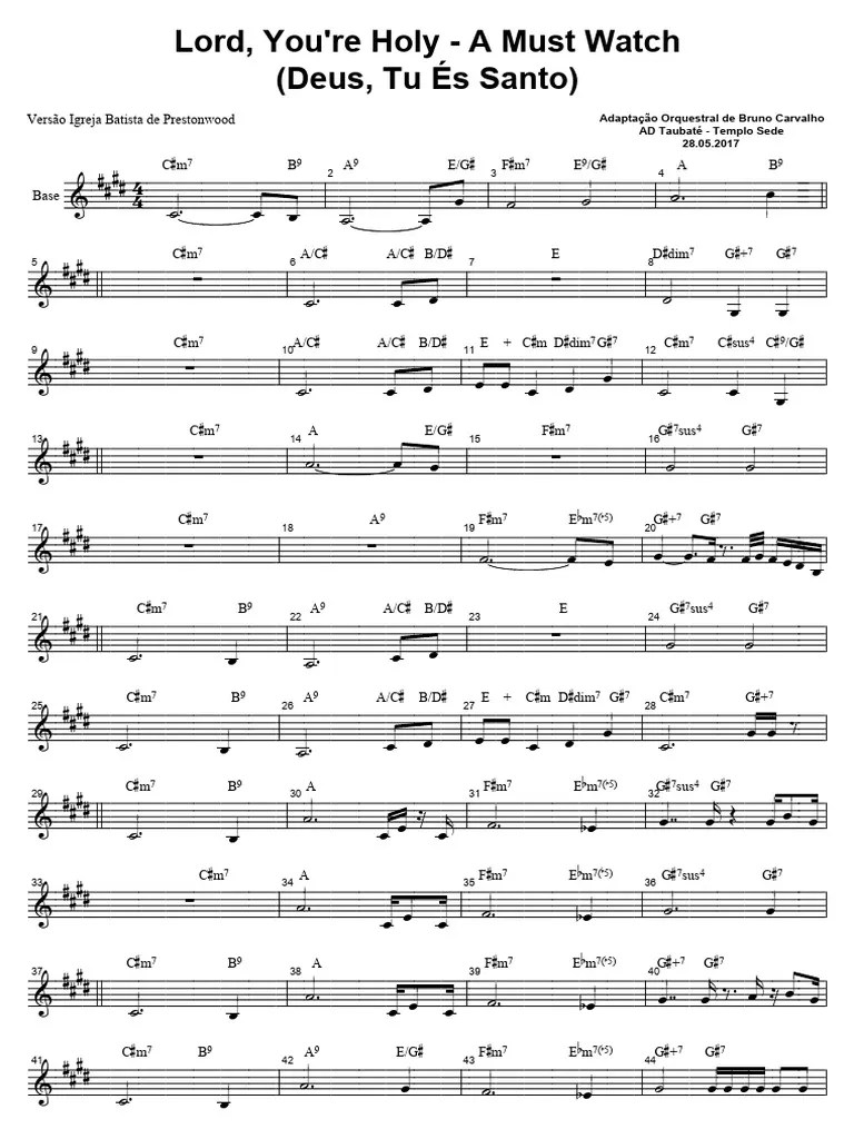 Deus Tu Es Santo - Base - Cifra - Base - Base | PDF