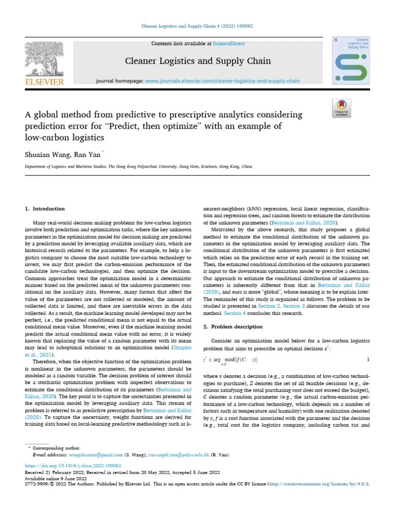 A Global Method From Predictive To Prescriptive Analytics - 2022 ...