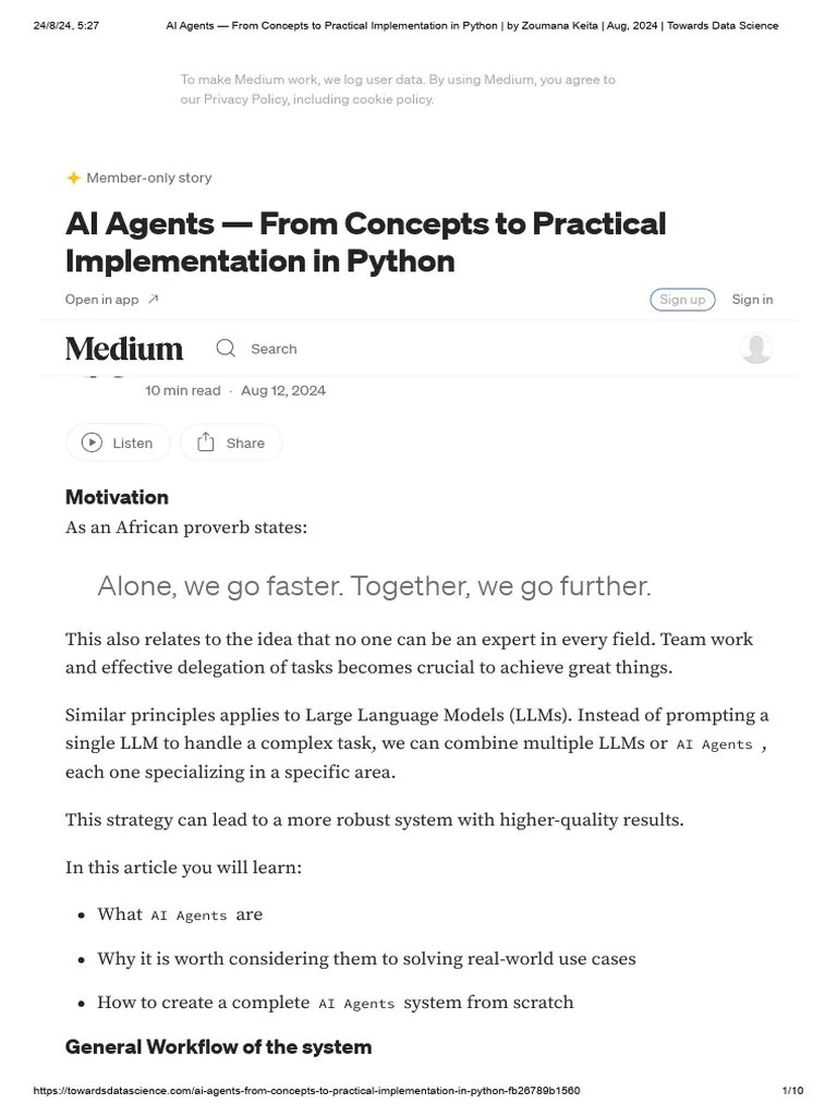 AI Agents - From Concepts To Practical Implementation In Python - By ...