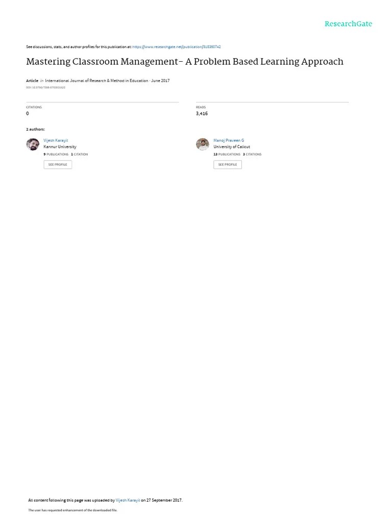 Mastering Classroom Management | PDF