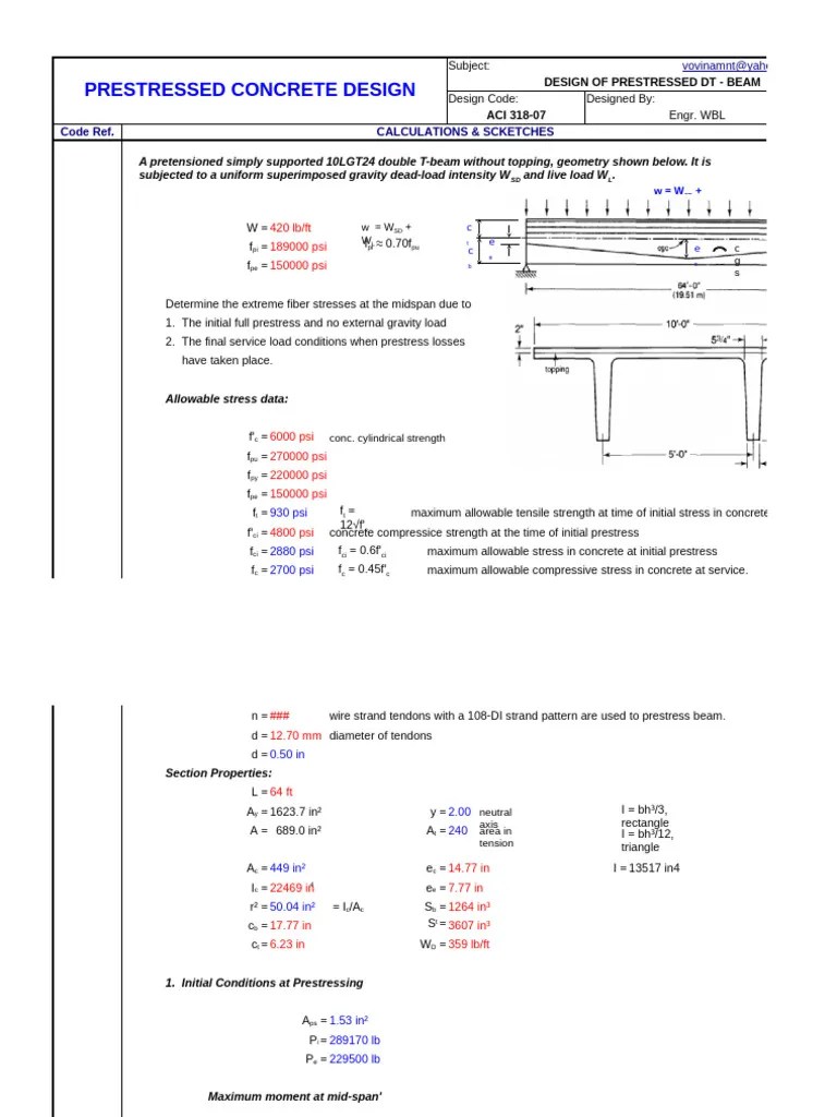 Prestressed Beam | PDF
