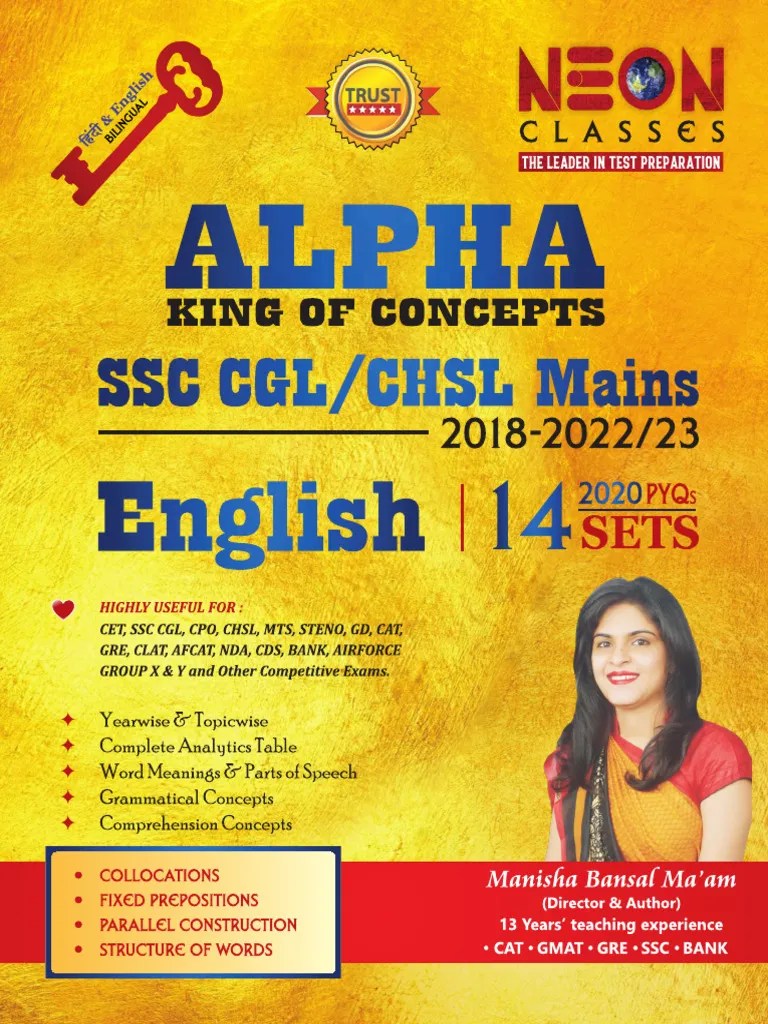 SSC CGL Mains English By Manisha Bansal Ma'Am 14 Sets 2018 202223 | PDF
